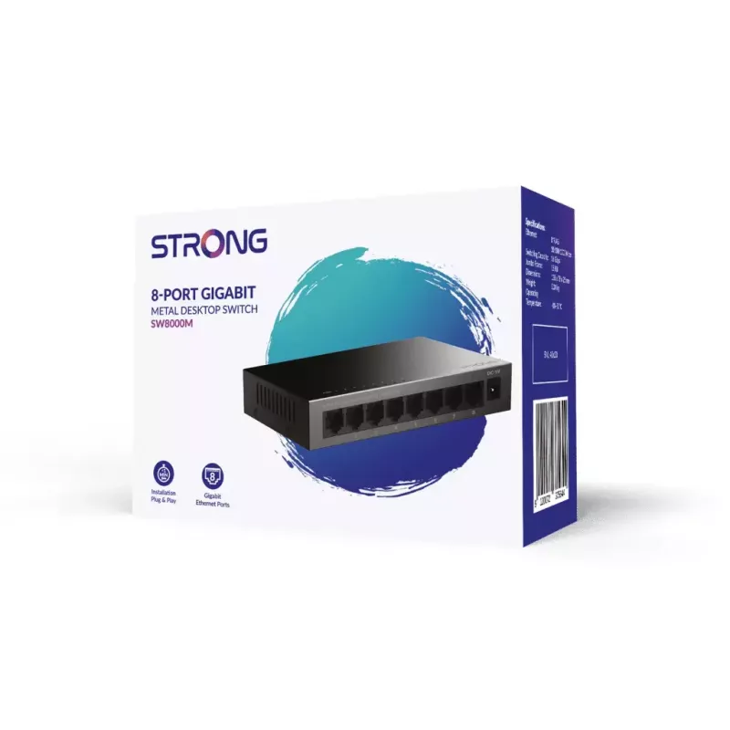Strong SW8000M võrgukommutaator Gigabit Ethernet 8 porti 16 Gbit/s