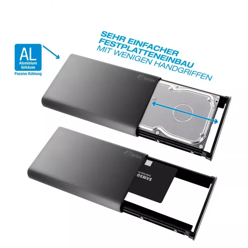 HDD-korpus Fantec DB-ALU31 Must 3,5 tolli