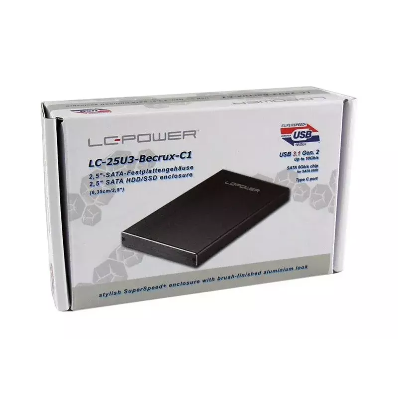 HDD korpus LC-Power LC-25U3-Becrux-C1 Must 2,5 tolli
