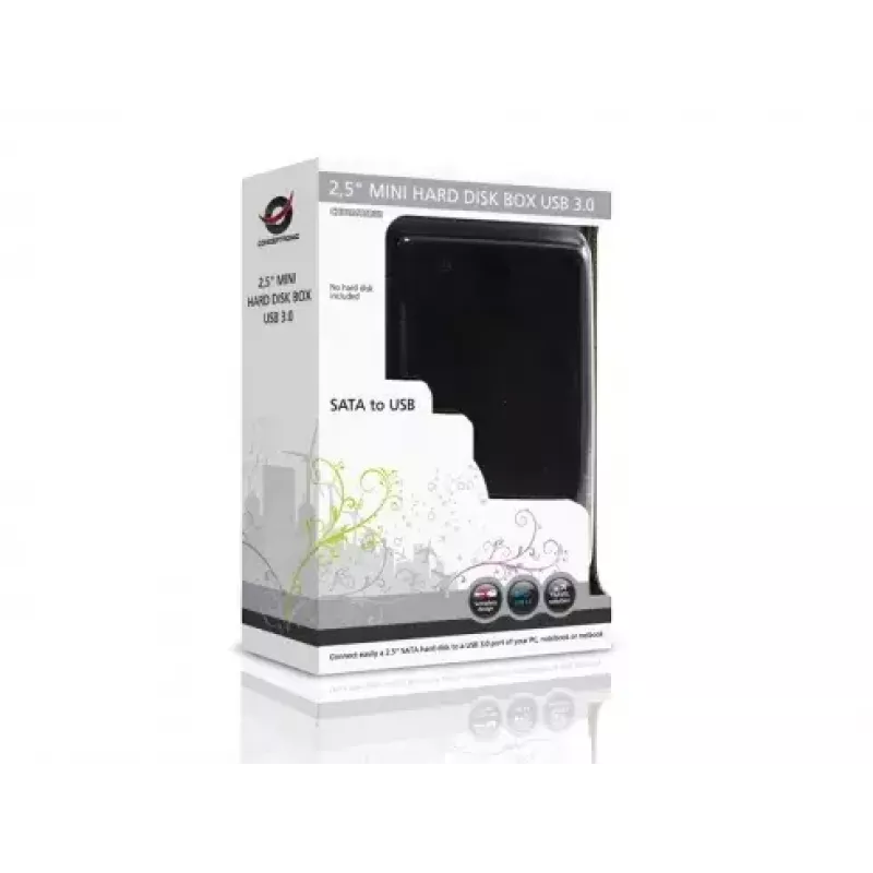 Kõvakettakorpus Conceptronic CHD2MUSB3B Mini USB 3.0