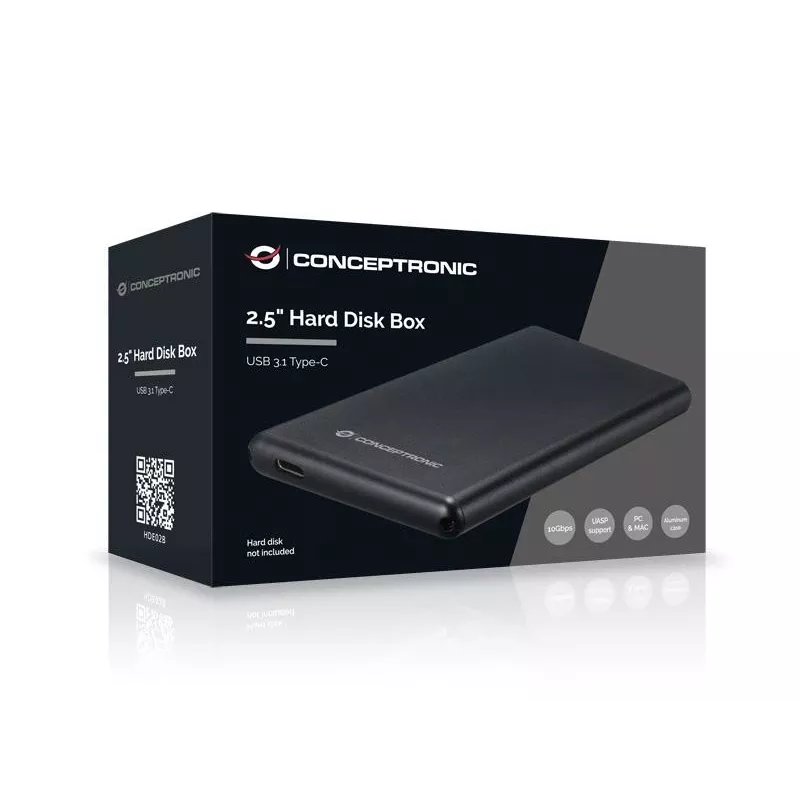 HDD korpus Conceptronic 2,5-tolline kõvakettakarp USB 3.1 USB-C