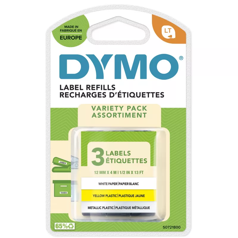 DYMO LetraTag silditeip, assortii, 3 tk pakend