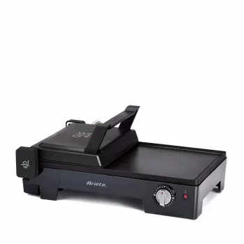 Ariete 1916 Multi Grill 3 in 1 - Elektriline grill, BBQ, sile ja ribiline plaat - 180° avamine - Reguleeritav termostaat - 2400 W - Must