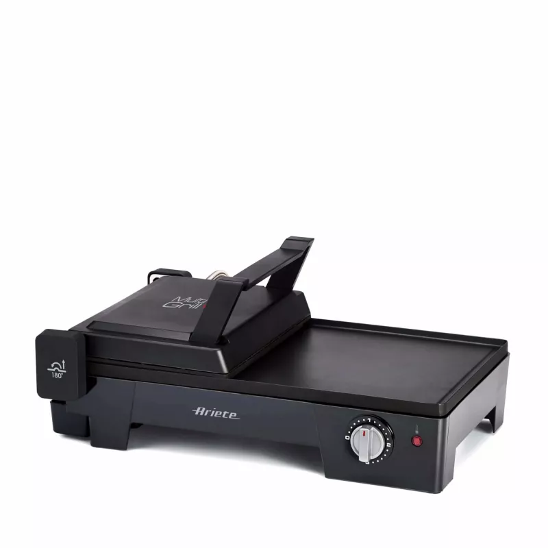 Ariete 1916 Multi Grill 3 in 1 - Elektriline grill, BBQ, sile ja ribiline plaat - 180° avamine - Reguleeritav termostaat - 2400 W - Must