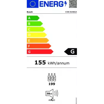 Bosch Serie 6 KWK36ABGA veinijahuti Kompressor-veinijahuti Eraldiseisev Must 199 pudelit