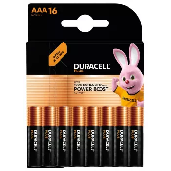 Ühekordne leelispatarei Duracell Plus AAA — 48 x 11 x 10 mm, pakendi kaal 160 g