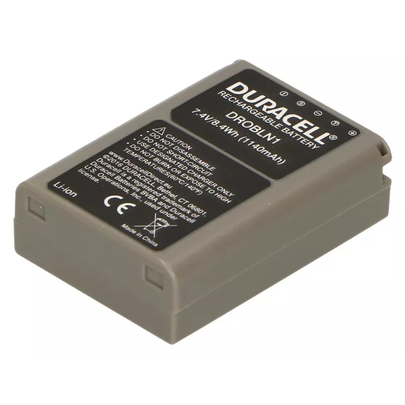Duracell kaamera aku - asendab Olympus BLN-1 akut, Olympus, 1140 mAh, 7,4 V, liitiumioon (Li-Ion)