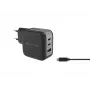 Conceptronic 3-pordiline 67 W GaN USB PD laadija koos USB-C laadimiskaabliga, USB-C x 2, USB-A x 1, QC 3.0, PPS