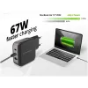Conceptronic 3-pordiline 67 W GaN USB PD laadija koos USB-C laadimiskaabliga, USB-C x 2, USB-A x 1, QC 3.0, PPS
