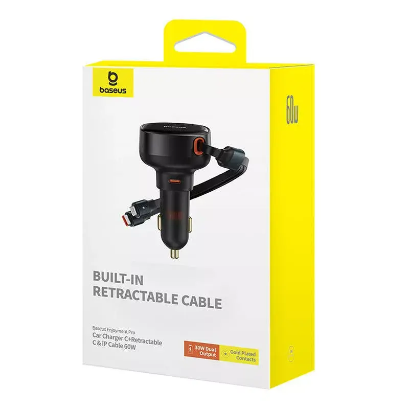 Baseus Enjoyment Pro 60W autolaadija USB-kaabliga