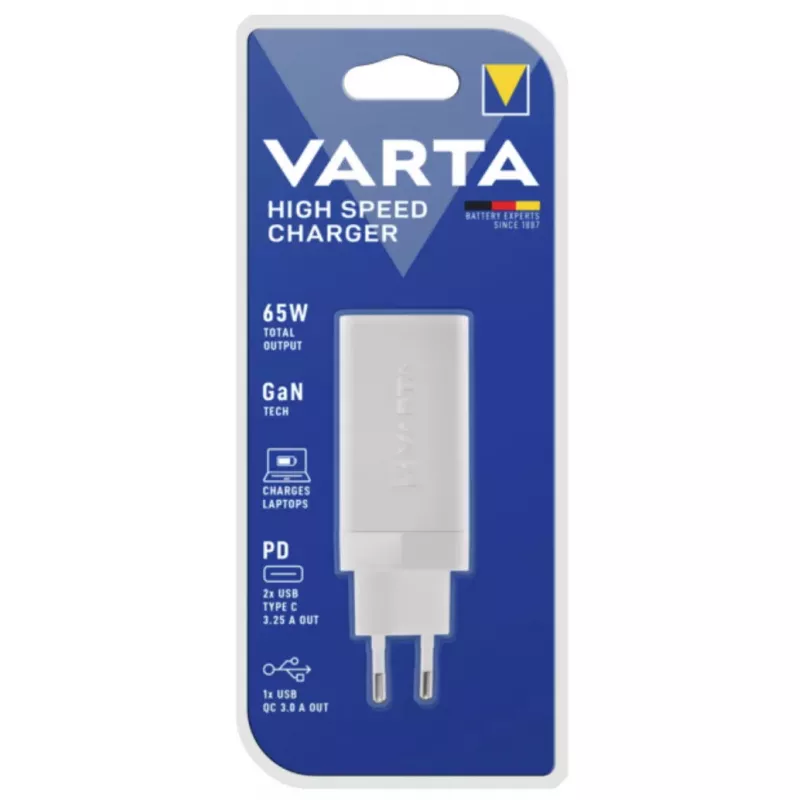 Laadija Varta High Speed Charger 65 W Blister Indoor AC Universal USB-C Fast Charging