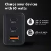 Toiteadapter Intenso W65ACC USB-A ja USB-C portidega, must