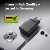 Toiteadapter Intenso W65ACC USB-A ja USB-C portidega, must