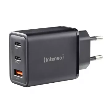 Toiteadapter Intenso W65ACC USB-A ja USB-C portidega, must