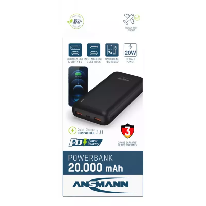 Kaasaskantav aku Ansmann PB320PD 20000 mAh