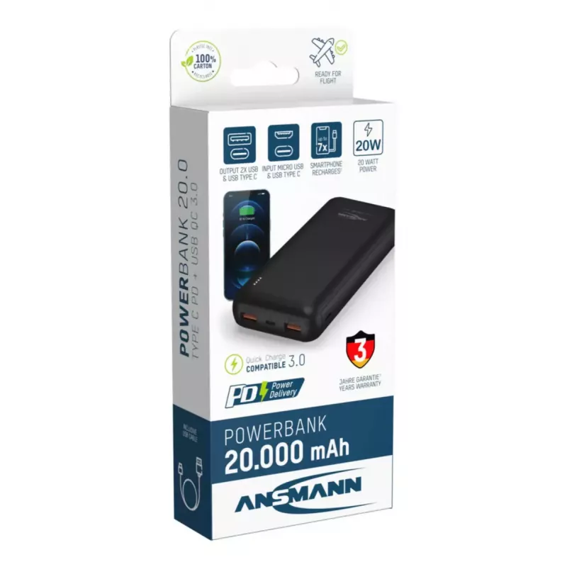 Kaasaskantav aku Ansmann PB320PD 20000 mAh
