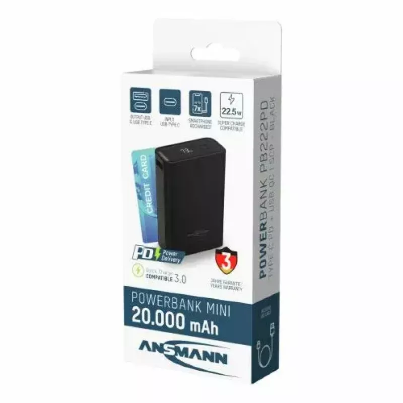 Kaasaskantav aku Ansmann PB222PD 20000 mAh