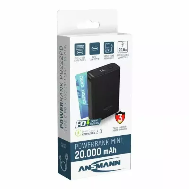 Kaasaskantav aku Ansmann PB222PD 20000 mAh