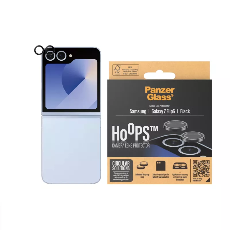 PanzerGlass ® Hoops® kaamera objektiivikaitse must Samsung Galaxy Z Flip6