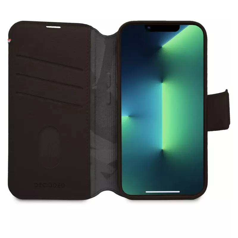 Rahakotiga ümbris Decoded iPhone 14 Plus Pruun 6,7 tolli 3 kaarditaskuga