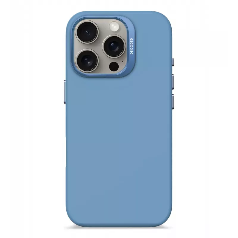 Decoded Silicone Case Cover Blue for iPhone 16 Pro 6.3 inch