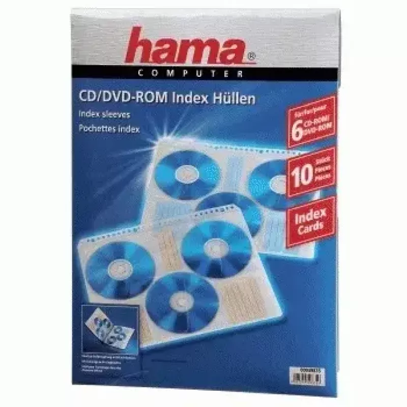 Hama CD-ROM-indeksiümbrised 60 plaadile läbipaistev