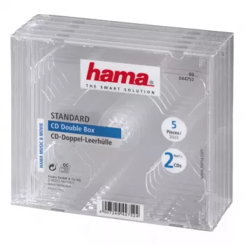 CD Dupleks-Jewel Case Hama 44752 5 tk pakk 2 plaadi jaoks Läbipaistev
