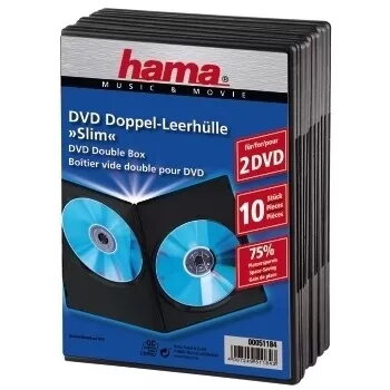 Hama DVD õhuke topeltkarp 51184 must 2 plaati