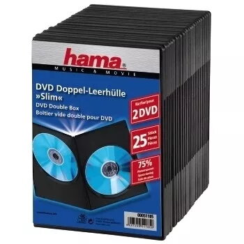 DVD õhuke Double-Box Hama 51185 must 2 plaadi jaoks