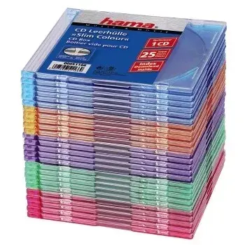 Hama CD õhuke Box pakk 25 tk, värvilised 1 ketta Multivärviline