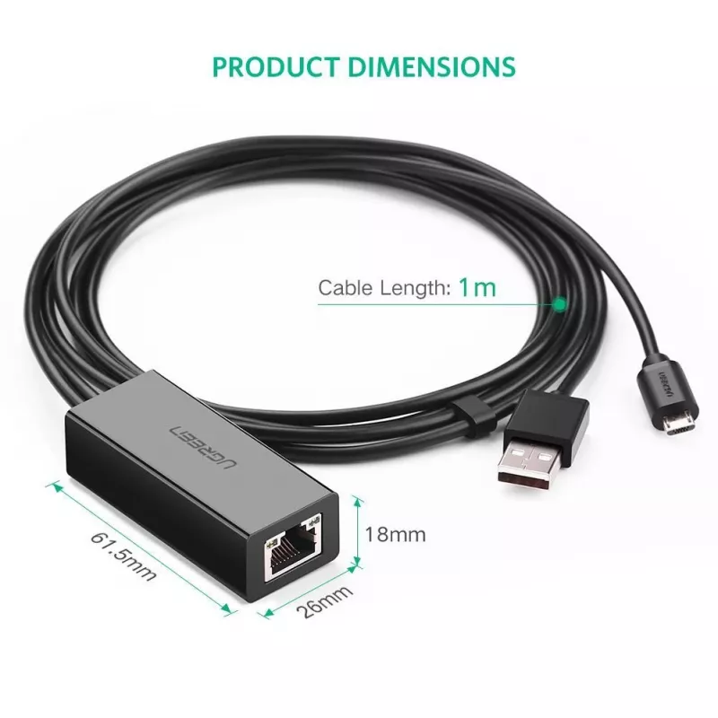 Ugreen 30985 võrgukaart Ethernet juhtmega USB-liides