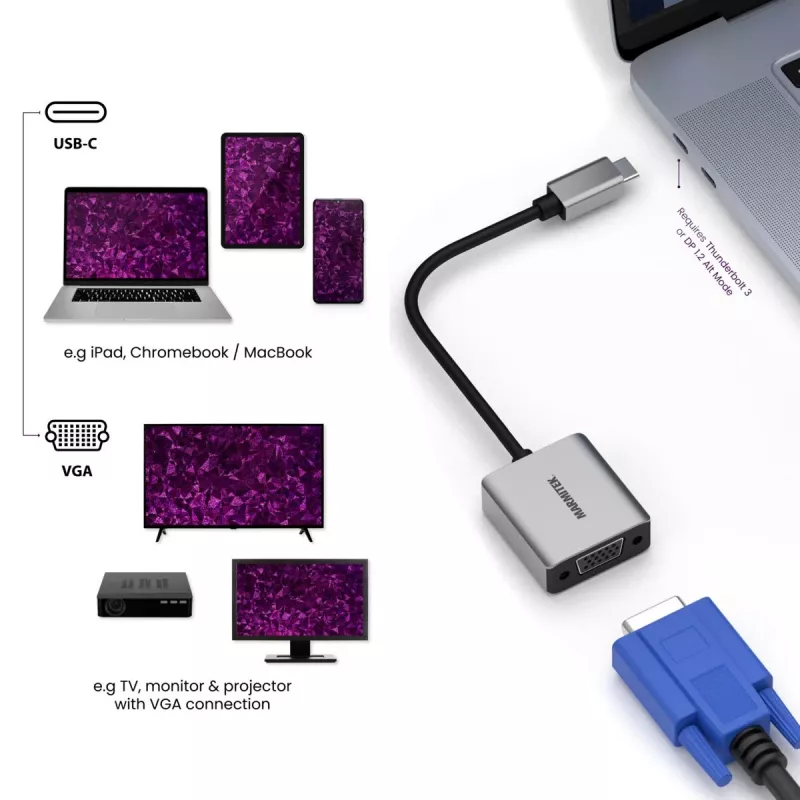 Marmitek Connect USB C to VGA - USB-C-VGA-adapter