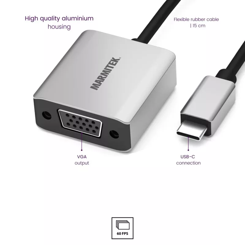 Marmitek Connect USB C to VGA - USB-C-VGA-adapter