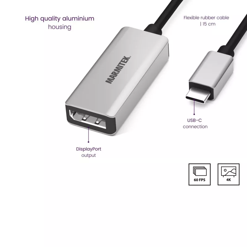 USB-C DisplayPort-adapter Marmitek 8371 4K 60Hz