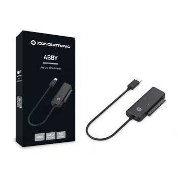 Conceptronic ABBY USB-C to SATA Adapter, Must, Hiina, 32 mm, 12 mm, 65 mm, 22 g
