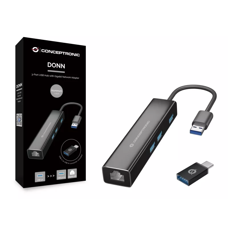 Conceptronic DONN07BA USB 3.2 Gen 1 (3.1 Gen 1) Type-A must