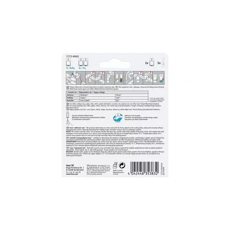 Universaalne konks TESA 77772 Indoor Valge 2 tk