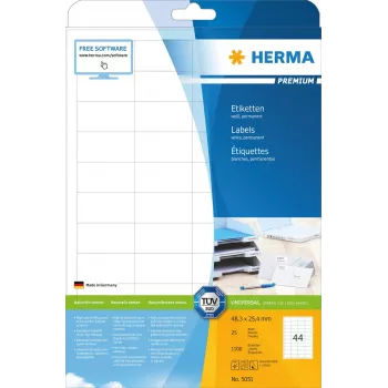 HERMA Premium A4 sildid 48,3x25,4 mm 1100 tk