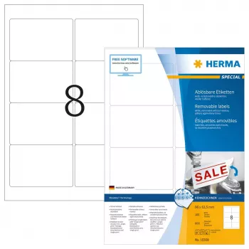 Eemaldatavad sildid HERMA 10308 A4 96x63,5 mm valge
