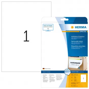 Isekleepuv printerisilt HERMA Removable labels A4 210x297 mm valge Movables