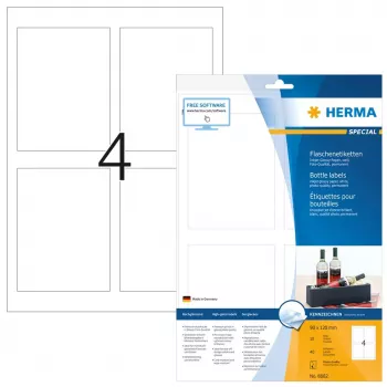 Isekleepuv printerisilt HERMA Pudelisildid A4 Tindiprinter 90x120 mm