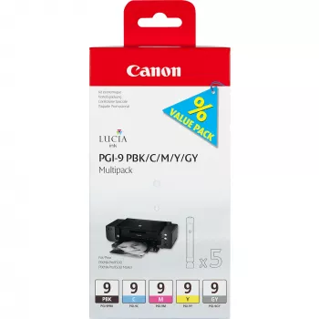 Canon PGI-9 PBK/C/M/Y/GY 5 tindikasseti mitmikpakend