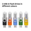 INTENSO Office Line USB-mälupulkade komplekt 5×64 GB, USB-A, USB 3.2 Gen 1, pöördmehhanismiga, mitmevärviline