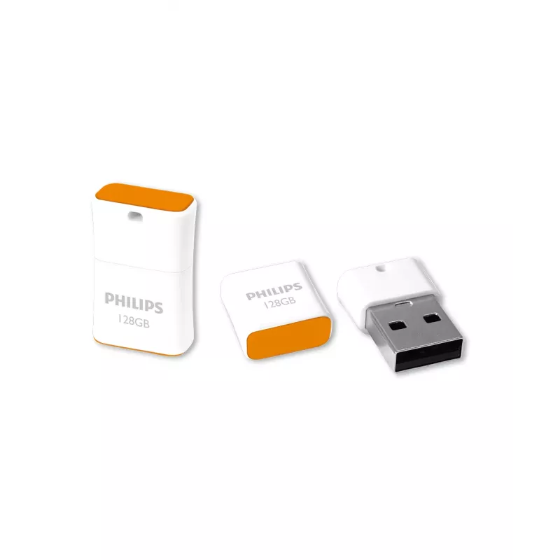Philips Pico USB-mälupulk 128 GB USB Type-A 2.0 Oranž, Valge