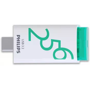Philips USB 3.2 256GB Click Series Gen 1 USB-C USB-mälupulk USB Type-A 3.2 Gen 1 (3.1 Gen 1) Valge
