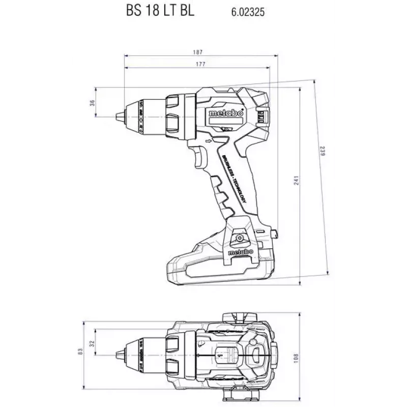 Akutrell Metabo 602325840 Must Liitium-ioon 400mm