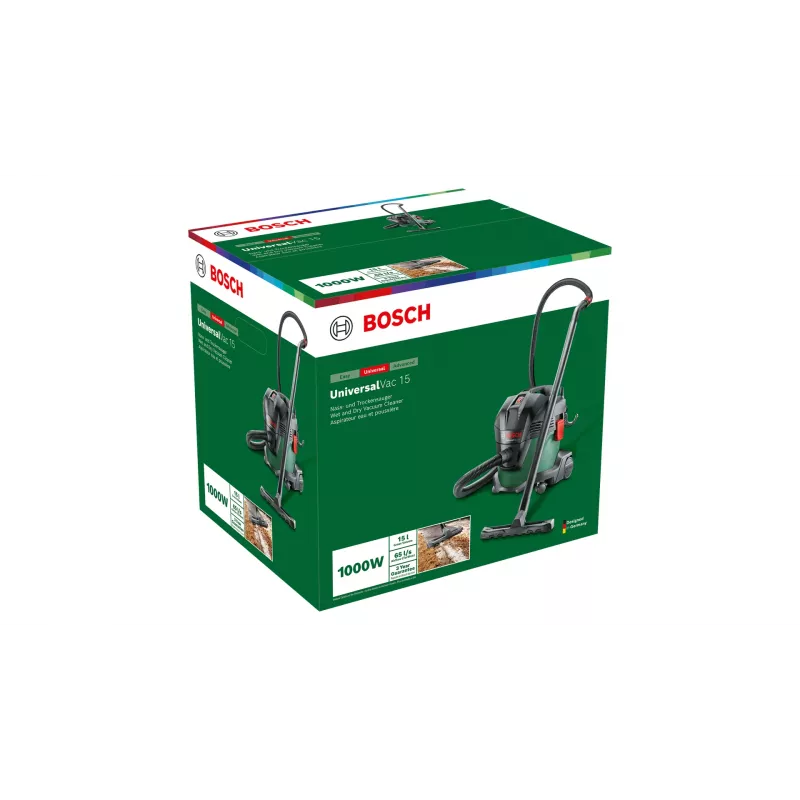 Bosch UniversalVac 15 Must, Roheline 15 L 1000 W
