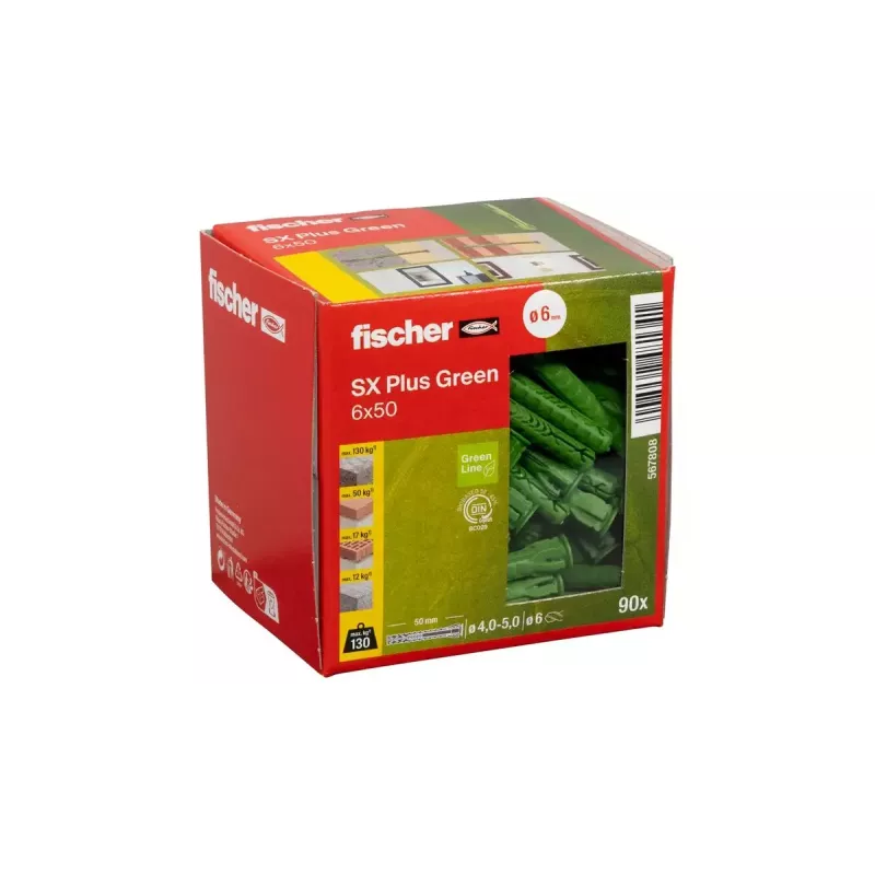 Laienenud ankur Fischer 567808 50 mm 90 tk Roheline