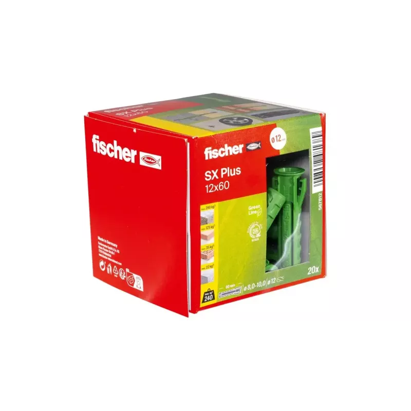 Laienemisankur Fischer 567812 60 mm Roheline 20 tk