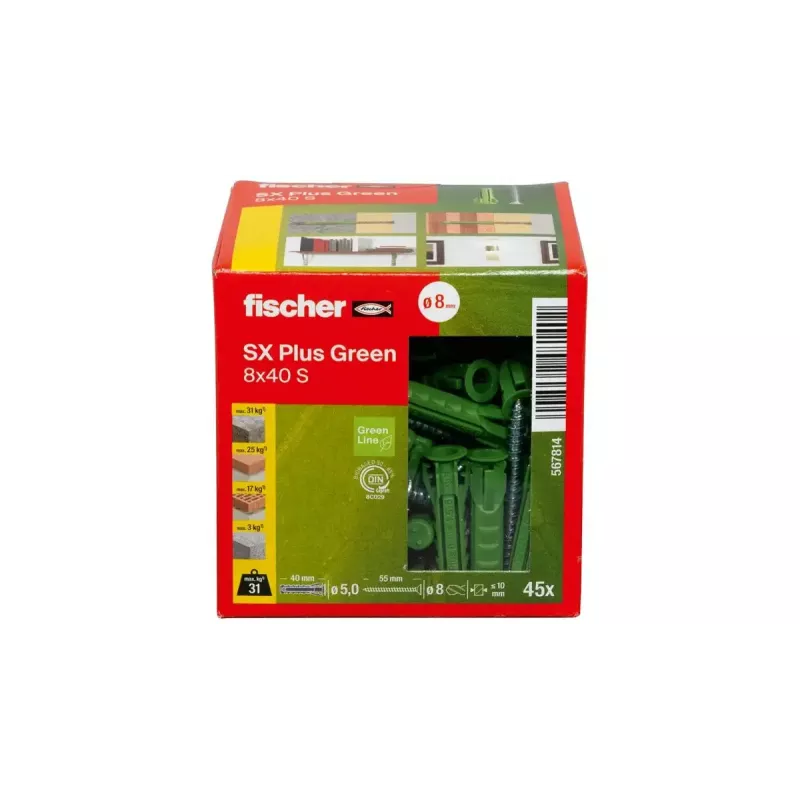 Kruvi- ja tüüblikomplekt Fischer 567814 45 tk 8 mm läbimõõt 40 mm pikkus